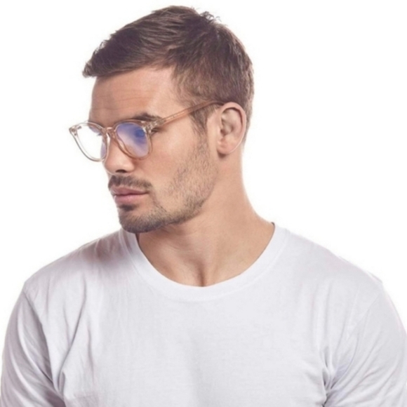 Le Specs Blue Light Blocking Glasses - Bandwagon in Vintage Clear - Picture 4 of 5